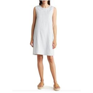 Casa Cabana Women’s Cory Linen Blend Striped  Shift Dress Sz L